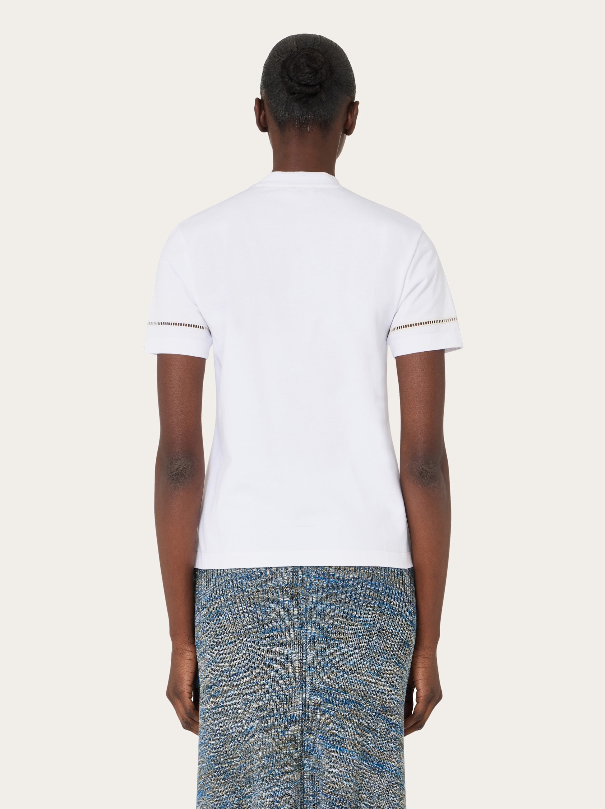 T-shirt with jour stitch detail - 3