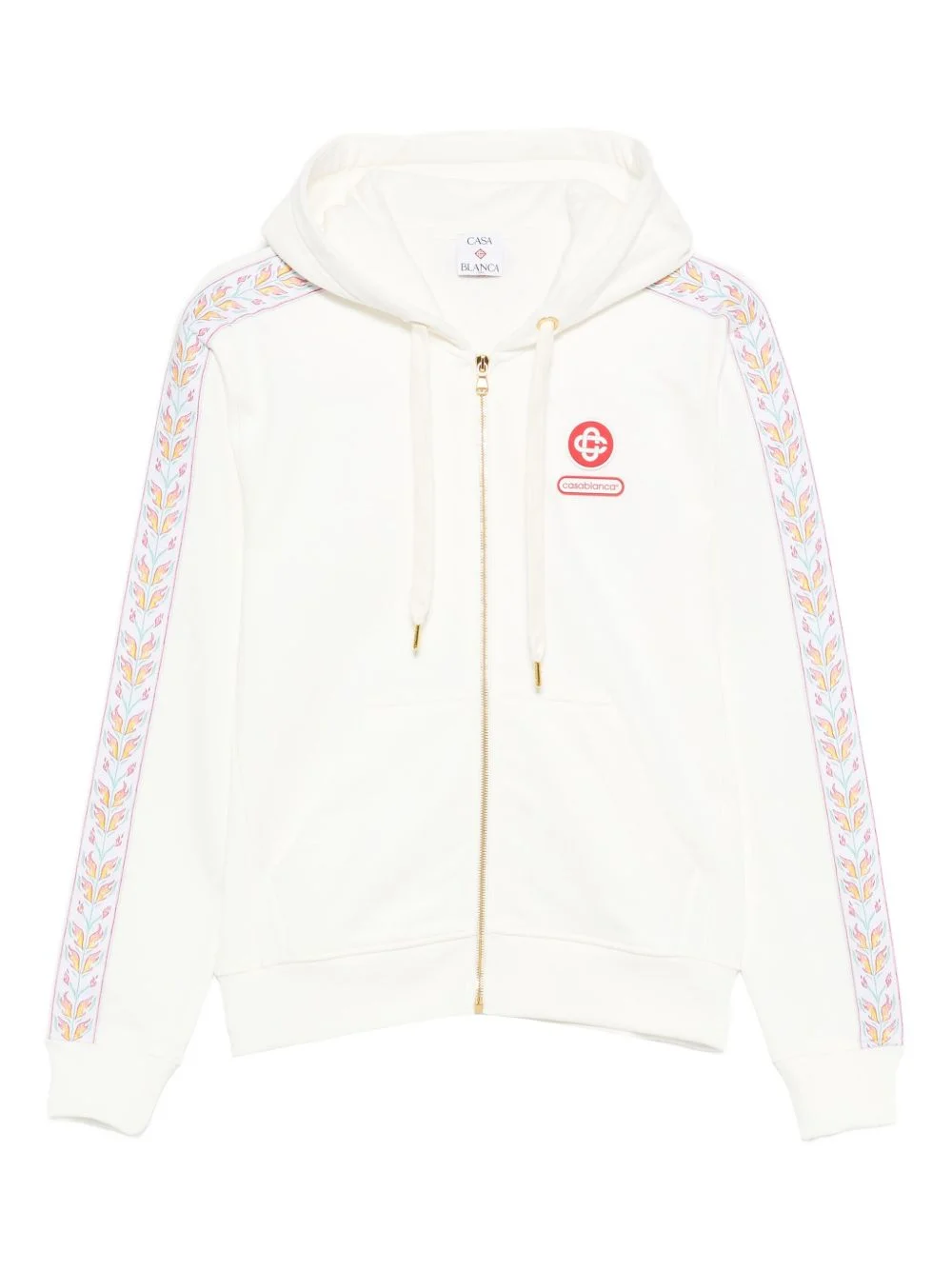 logo-embroidered hooded jacket - 1
