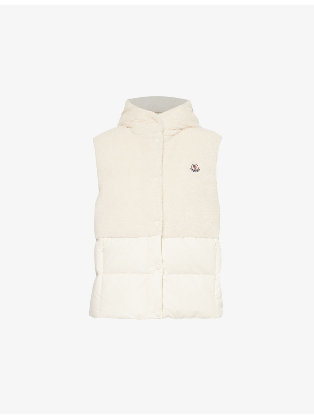 Teddy-Contrast Padded Shell Gilet - 1