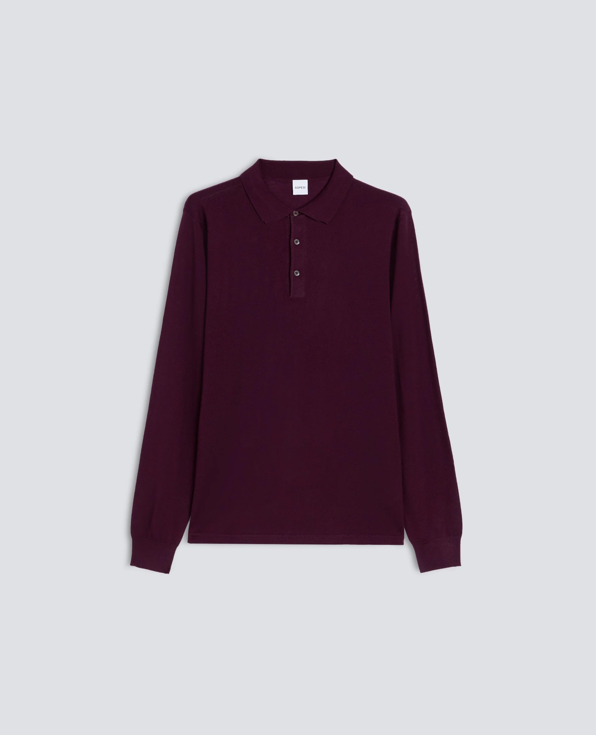 MERINO WOOL LONG-SLEEVED POLO SHIRT - 1