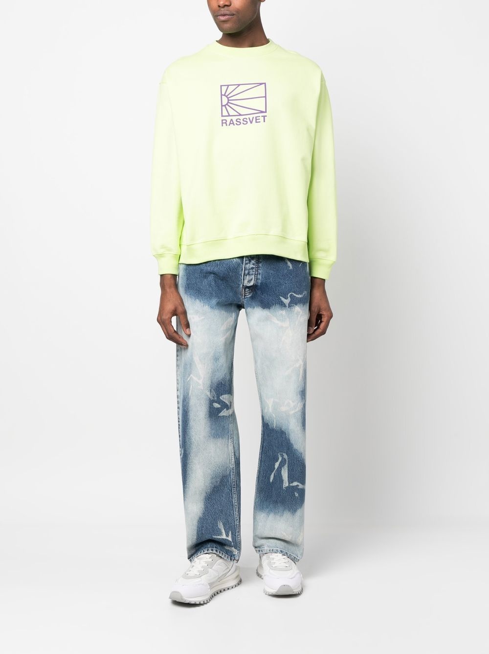 raised logo crew-neck sweatshirt - 2