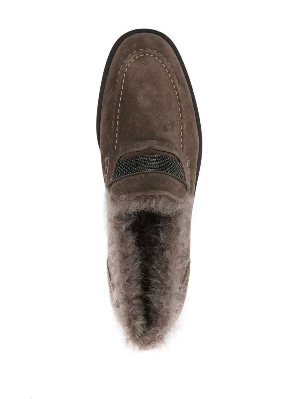 shearling-lined suede loafers - 4