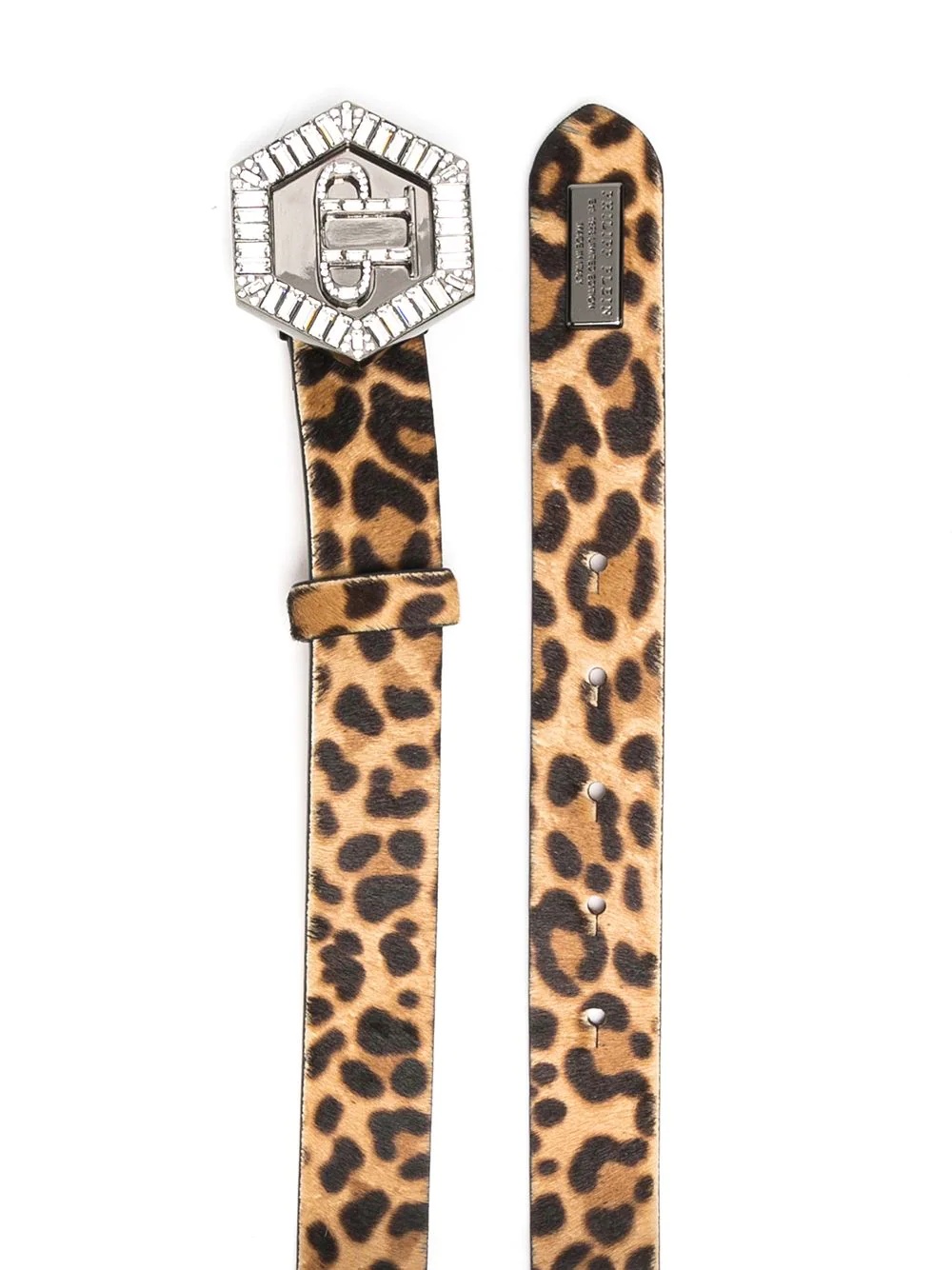 Hexagon leopard-print belt - 2