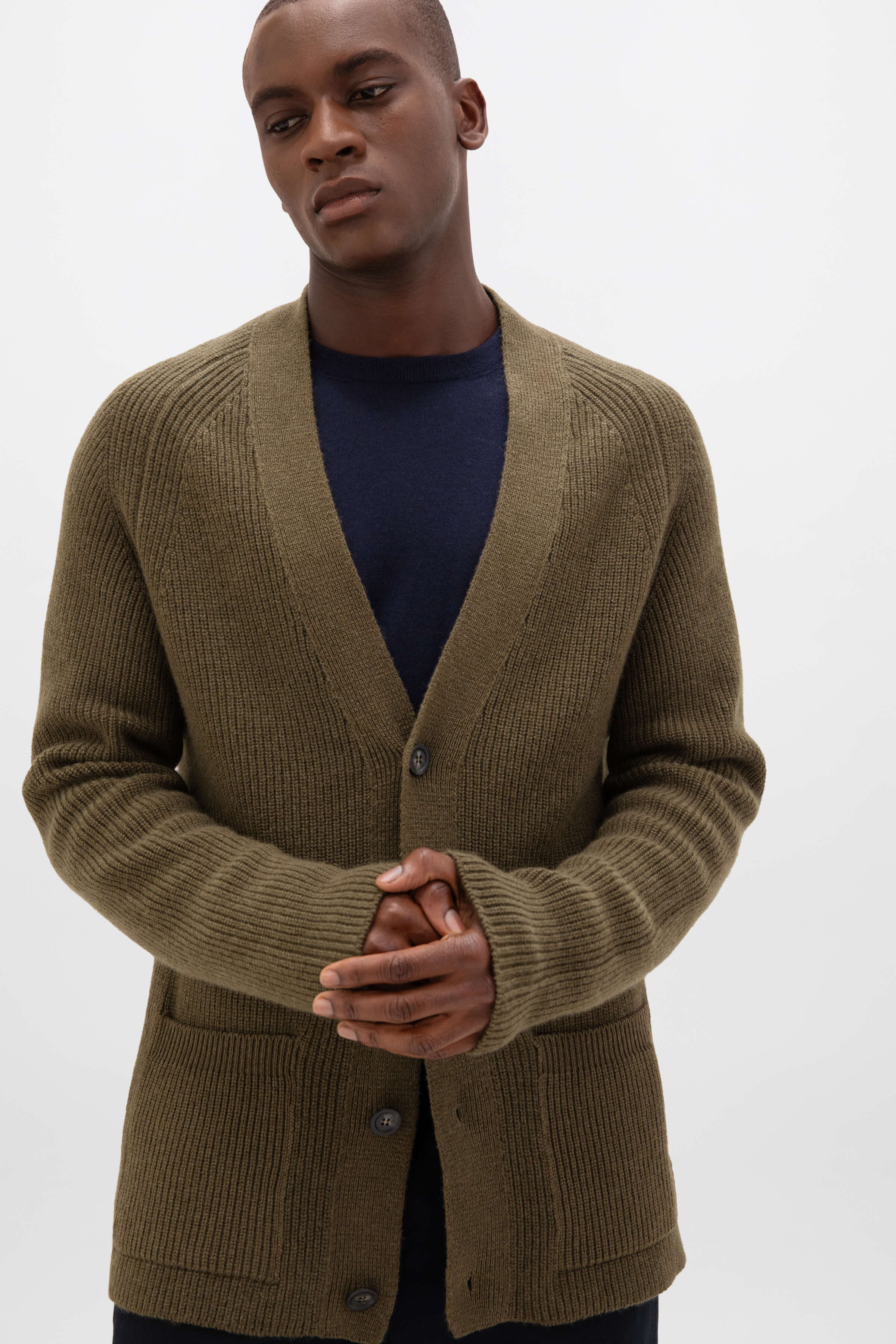 Relaxed Green Cashmere Cardigan - 1