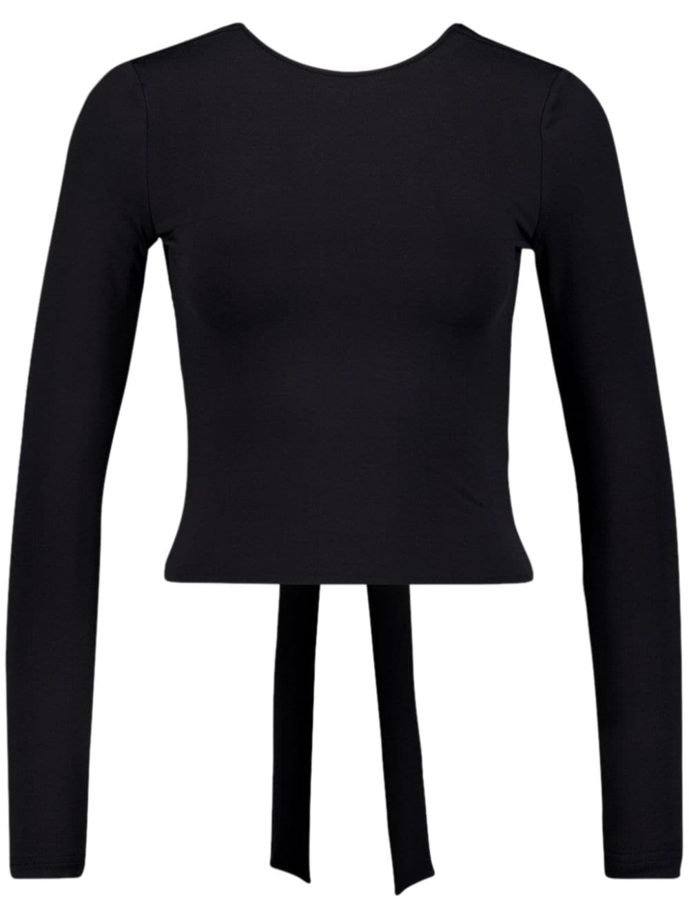 knot-detail long-sleeved top - 1