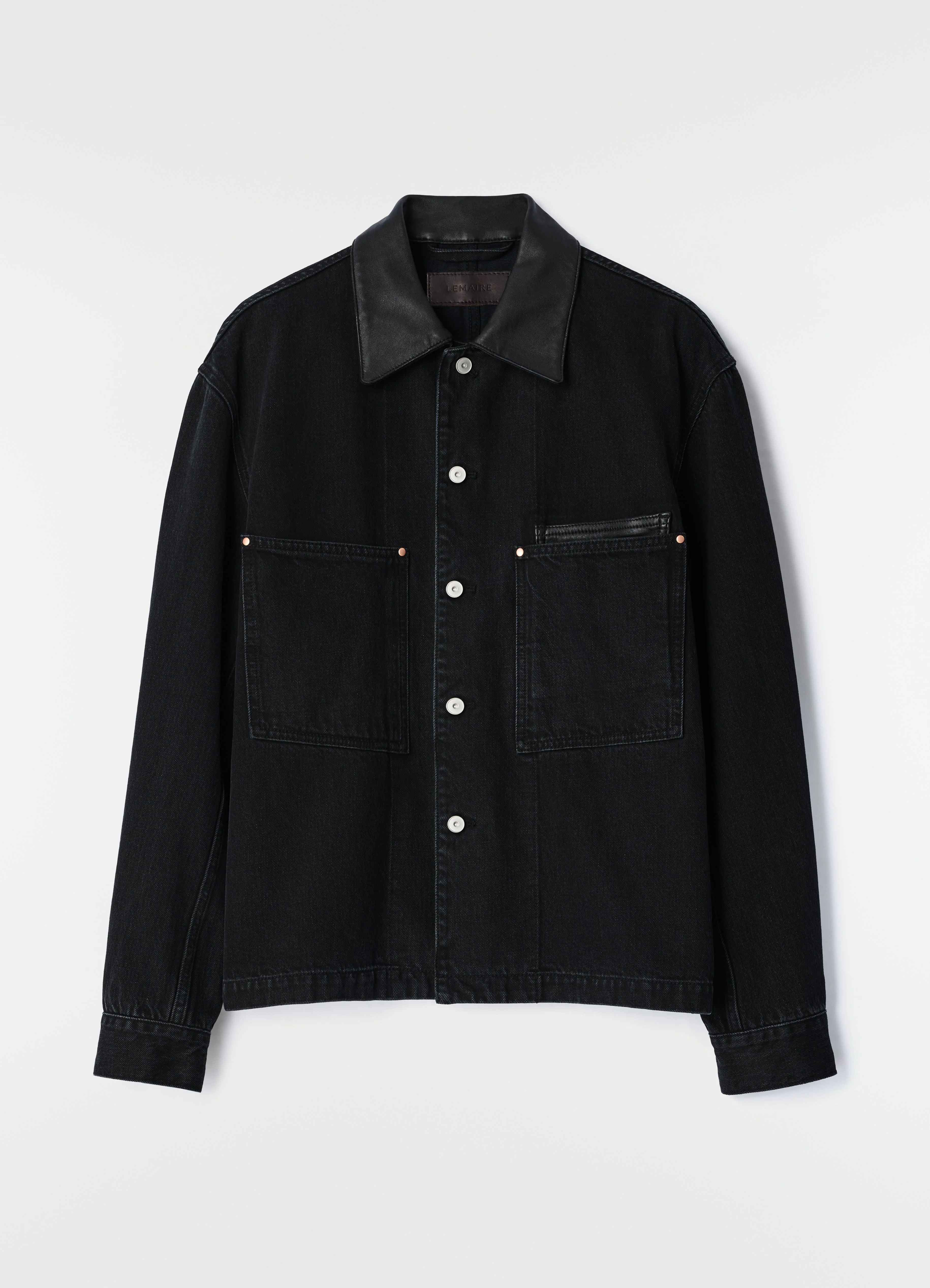 WORKWEAR OVERSHIRT IN BLACK SELVEDGE DENIM - 1