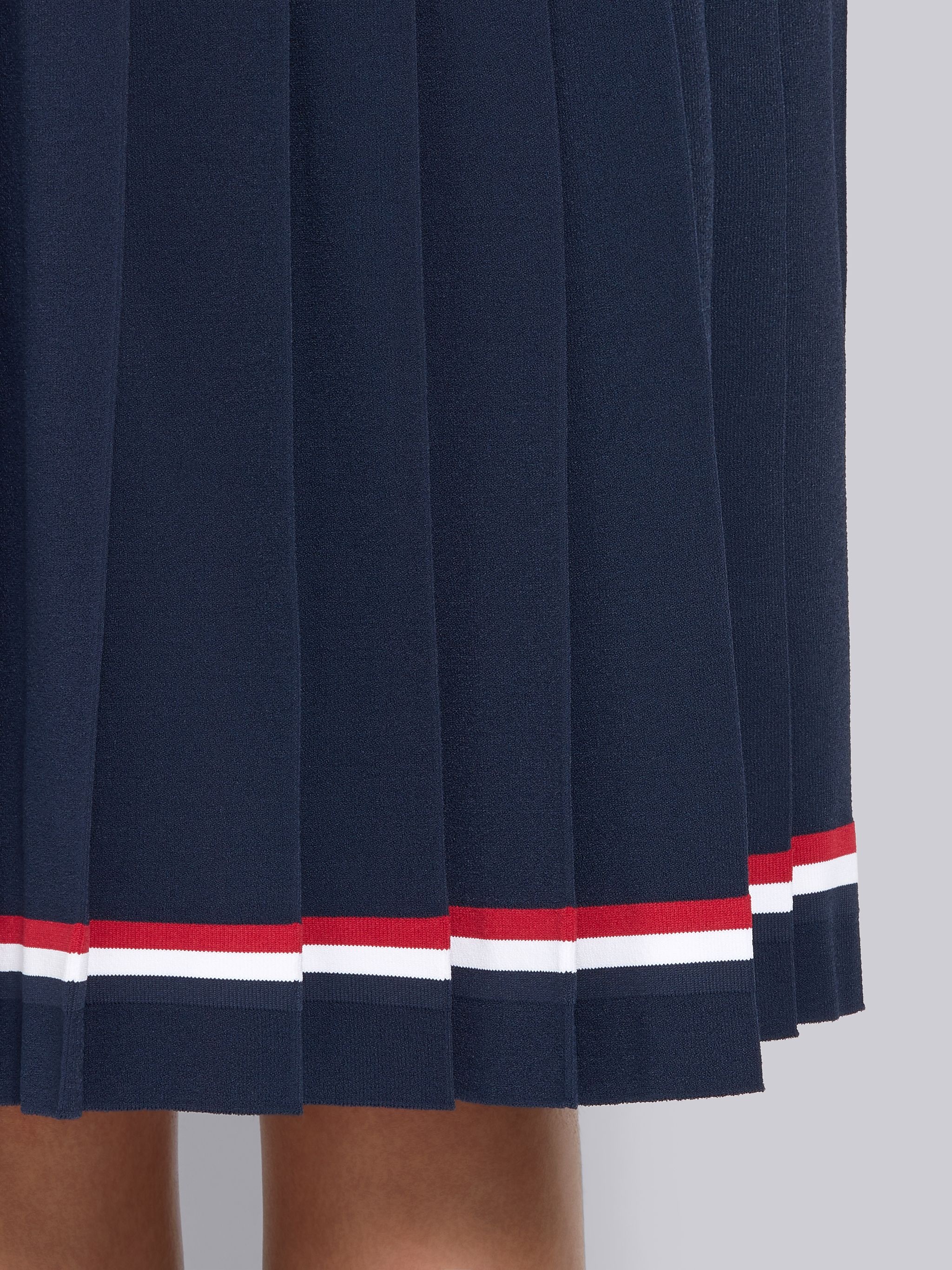 Navy Viscose Elite Pleated Skirt - 5