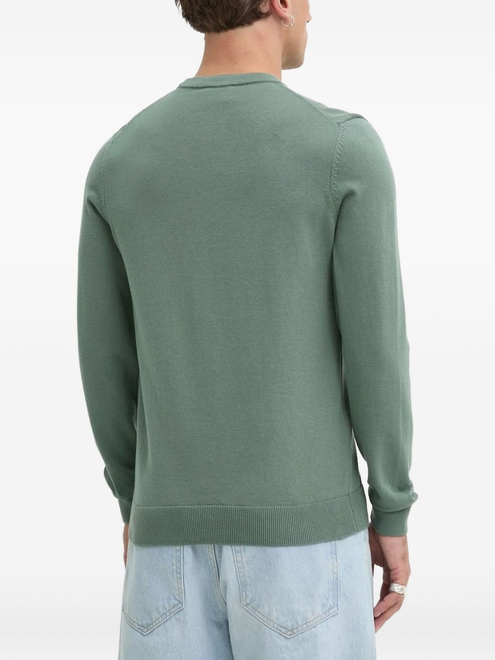 logo-patch crew-neck sweater - 2