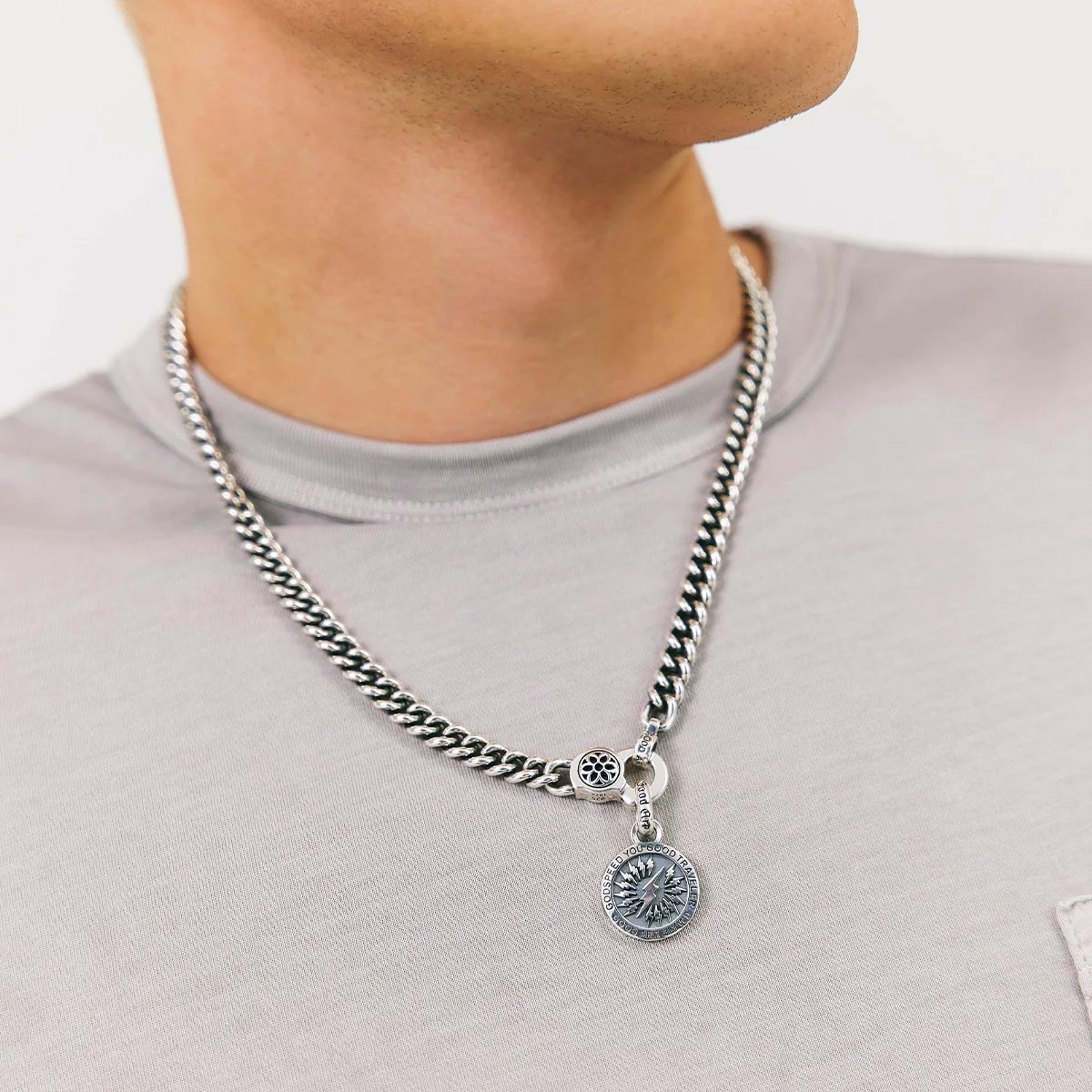 PS-STCHRIS-SHAZAM GOOD ART HLYWD Saint Christopher Pendant Shazam - Sterling Silver - 3