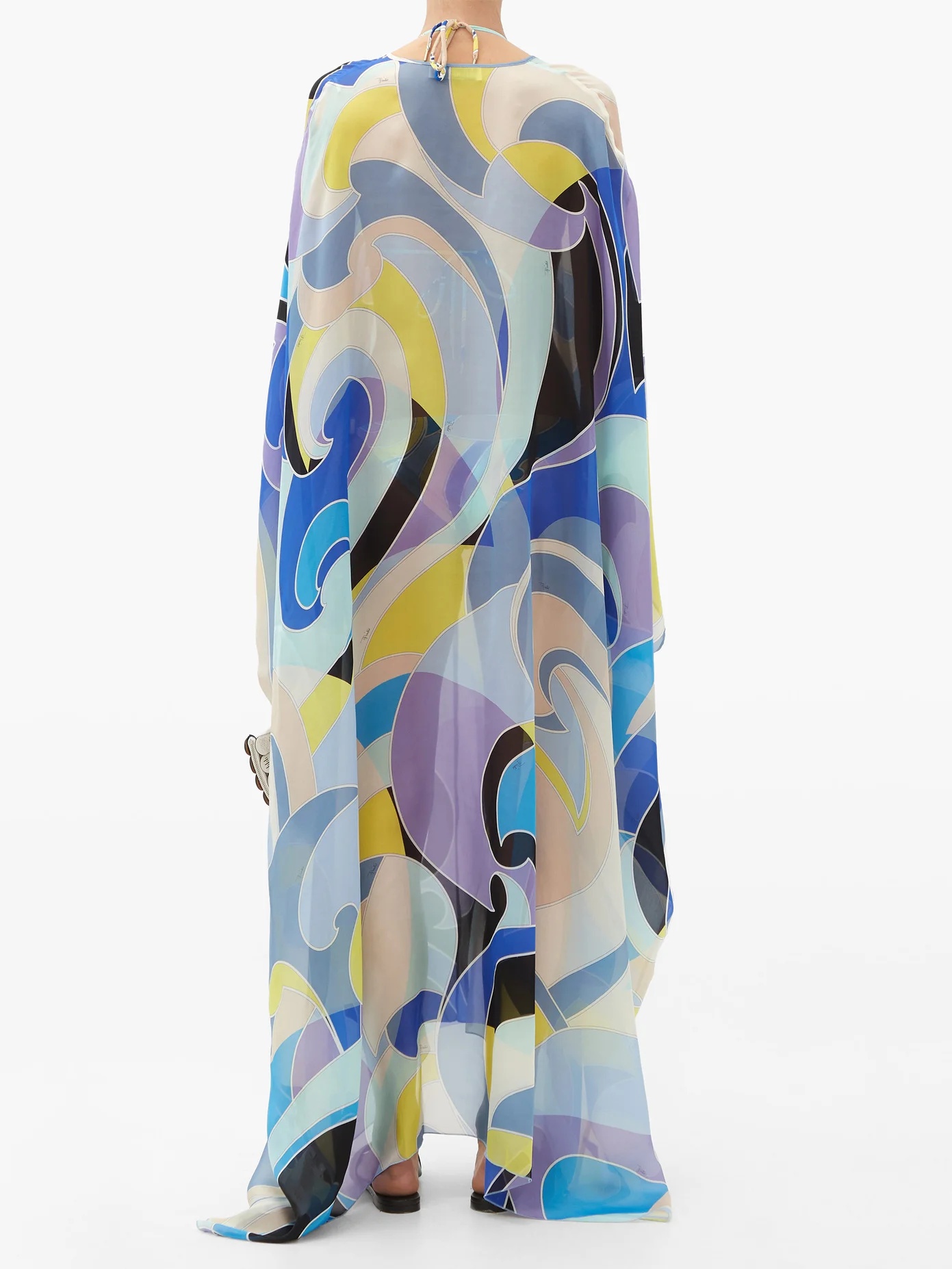 Quirimbas-print silk-chiffon kaftan - 5