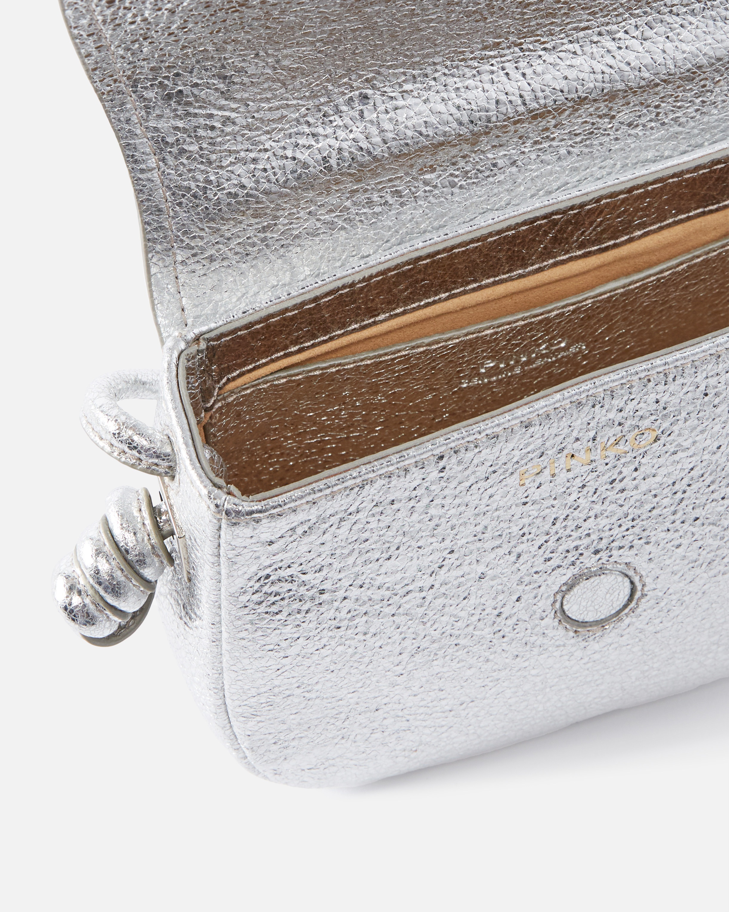 CROSSBODY MICRO SADDLE BAG IN LAMINATED LEATHER - 4