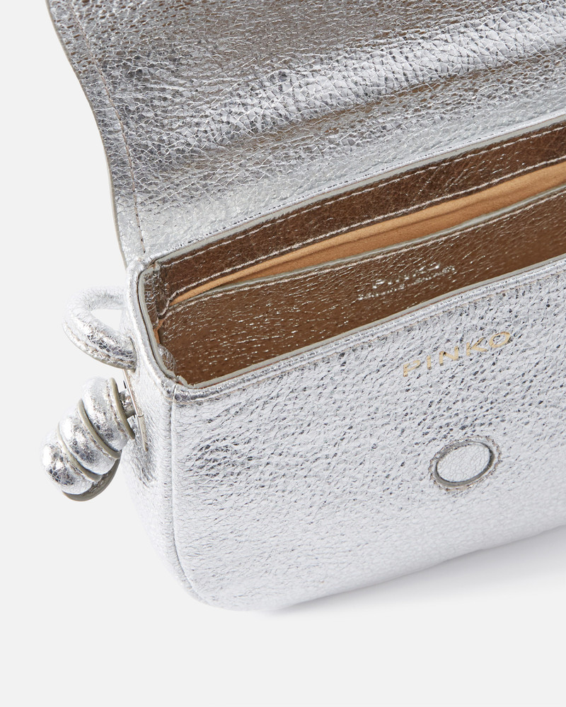 CROSSBODY MICRO SADDLE BAG IN LAMINATED LEATHER 4