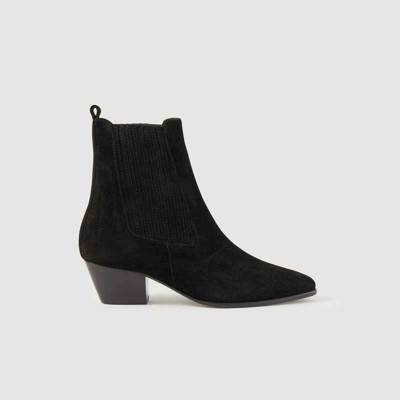 Sandro LEATHER ANKLE BOOTS WITH ELASTIC outlook