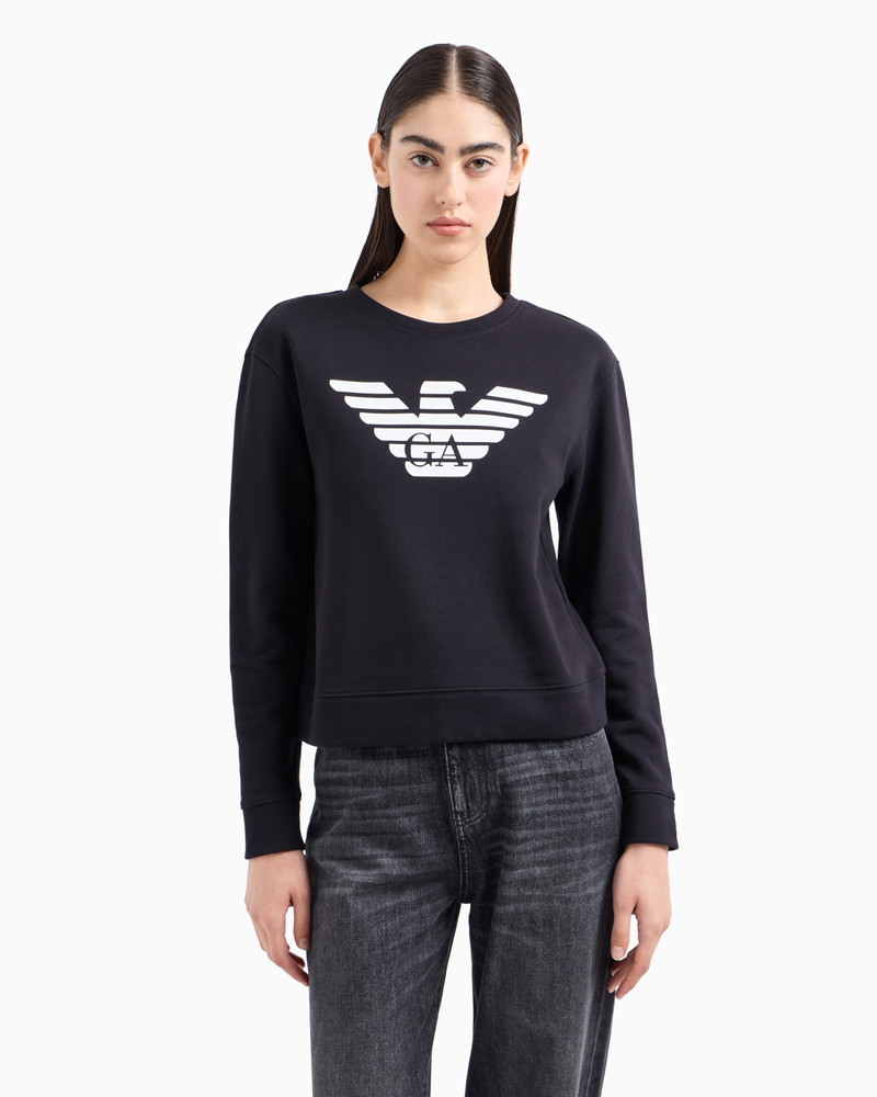 EMPORIO ARMANI ASV organic jersey sweatshirt with logo outlook