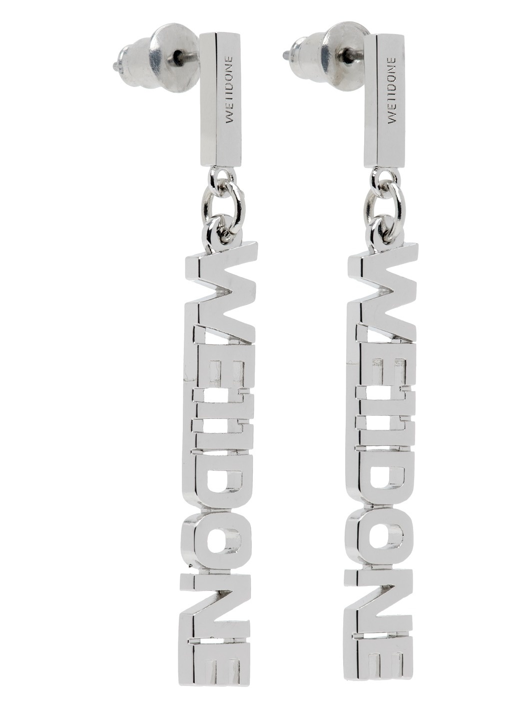 Silver Lettering Earrings - 2