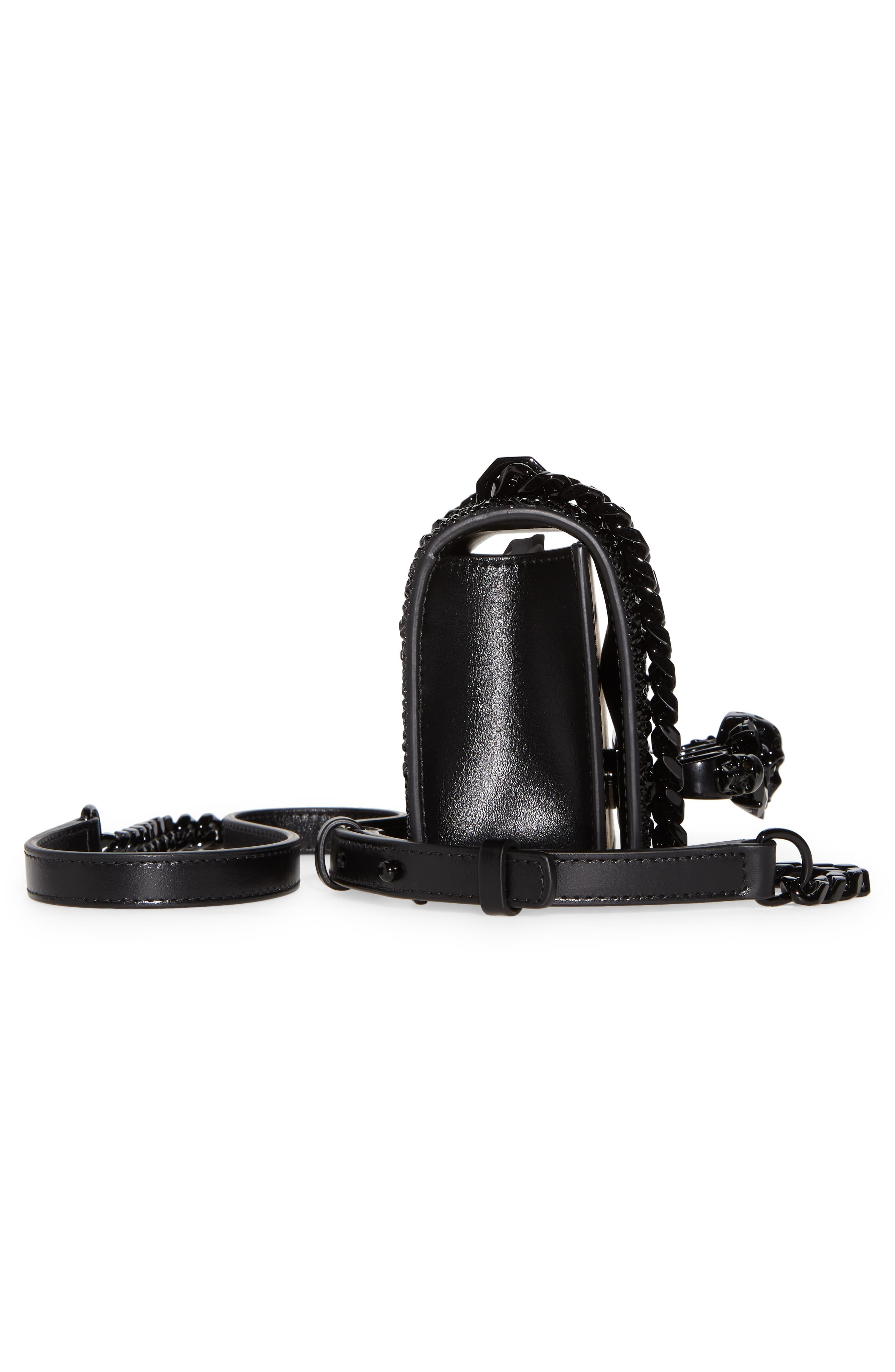 Mini Jeweled Crystal Embellished Leather Satchel - 6