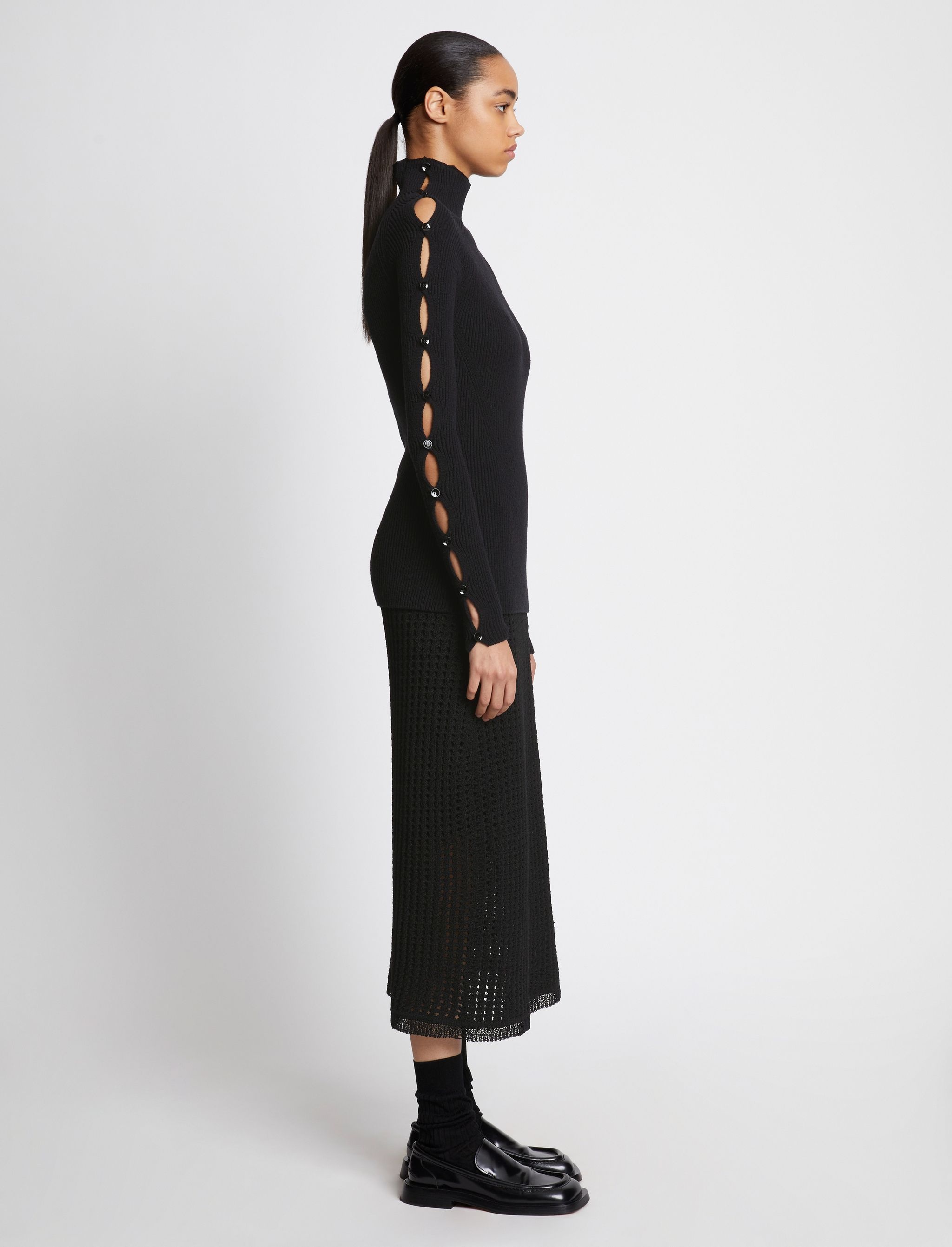 Cotton Rib Turtleneck Sweater - 4