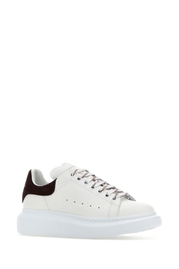 White leather sneakers with brown suede heel - 2