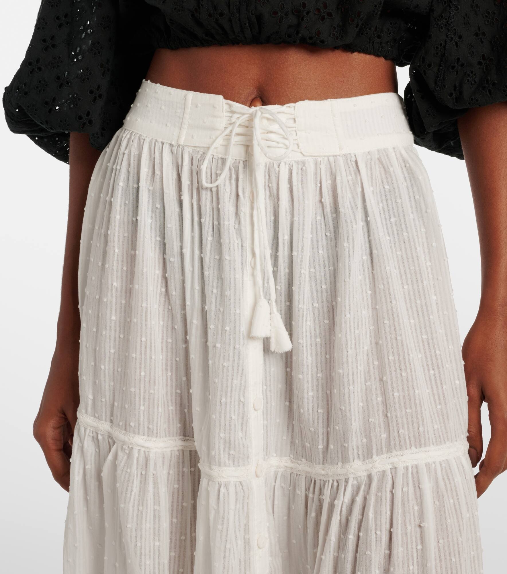 Tiered cotton maxi skirt - 4