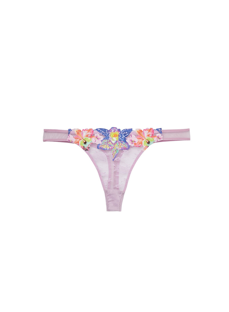Orchid Embroidery Thong 1