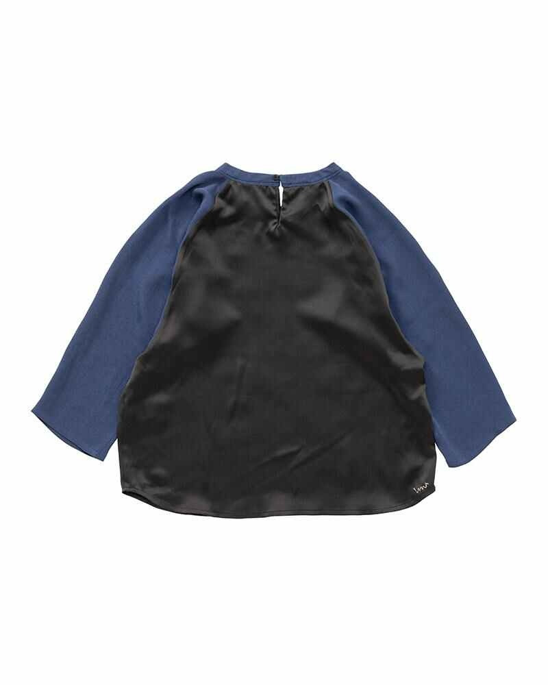 visvim RAGLAN BLOUSE (CHIRIMEN) NAVY outlook