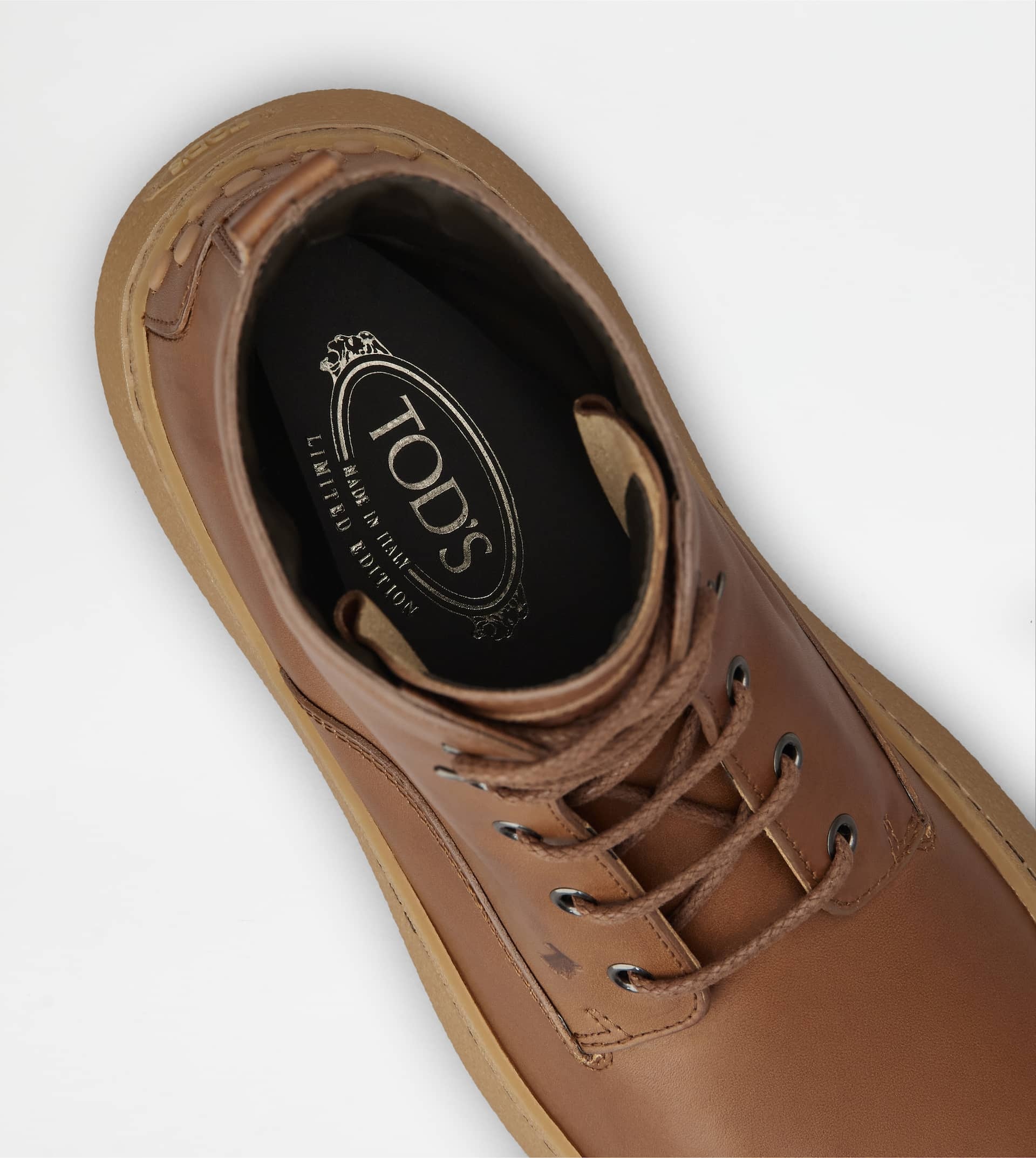 TOD'S W. G. LACE-UP ANKLE BOOTS IN LEATHER - BROWN - 6