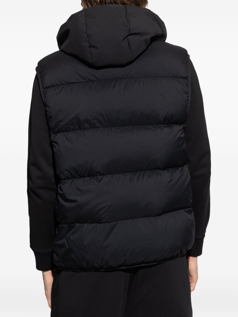 hooded quilted gilet - 4