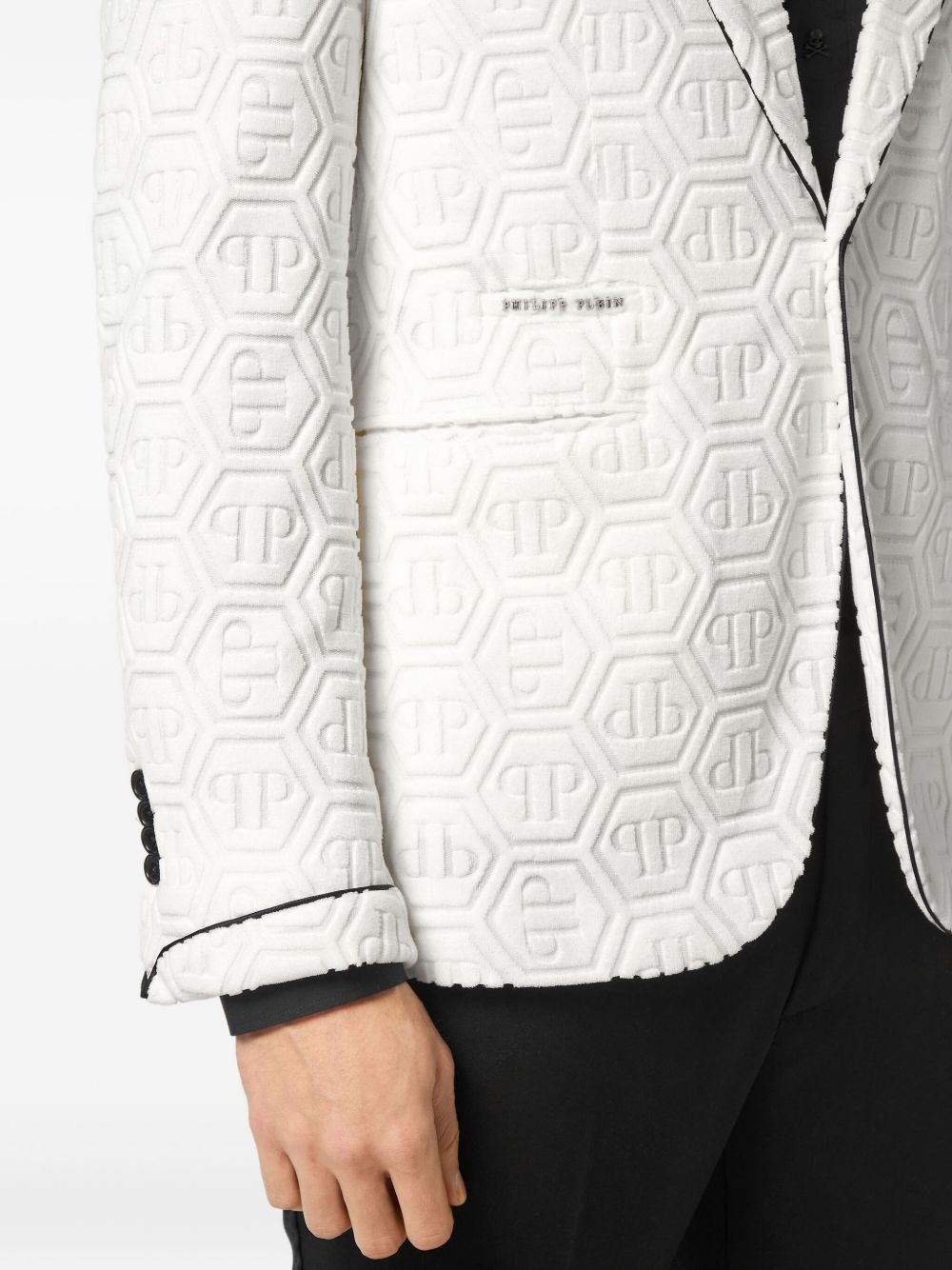 monogram blazer - 5