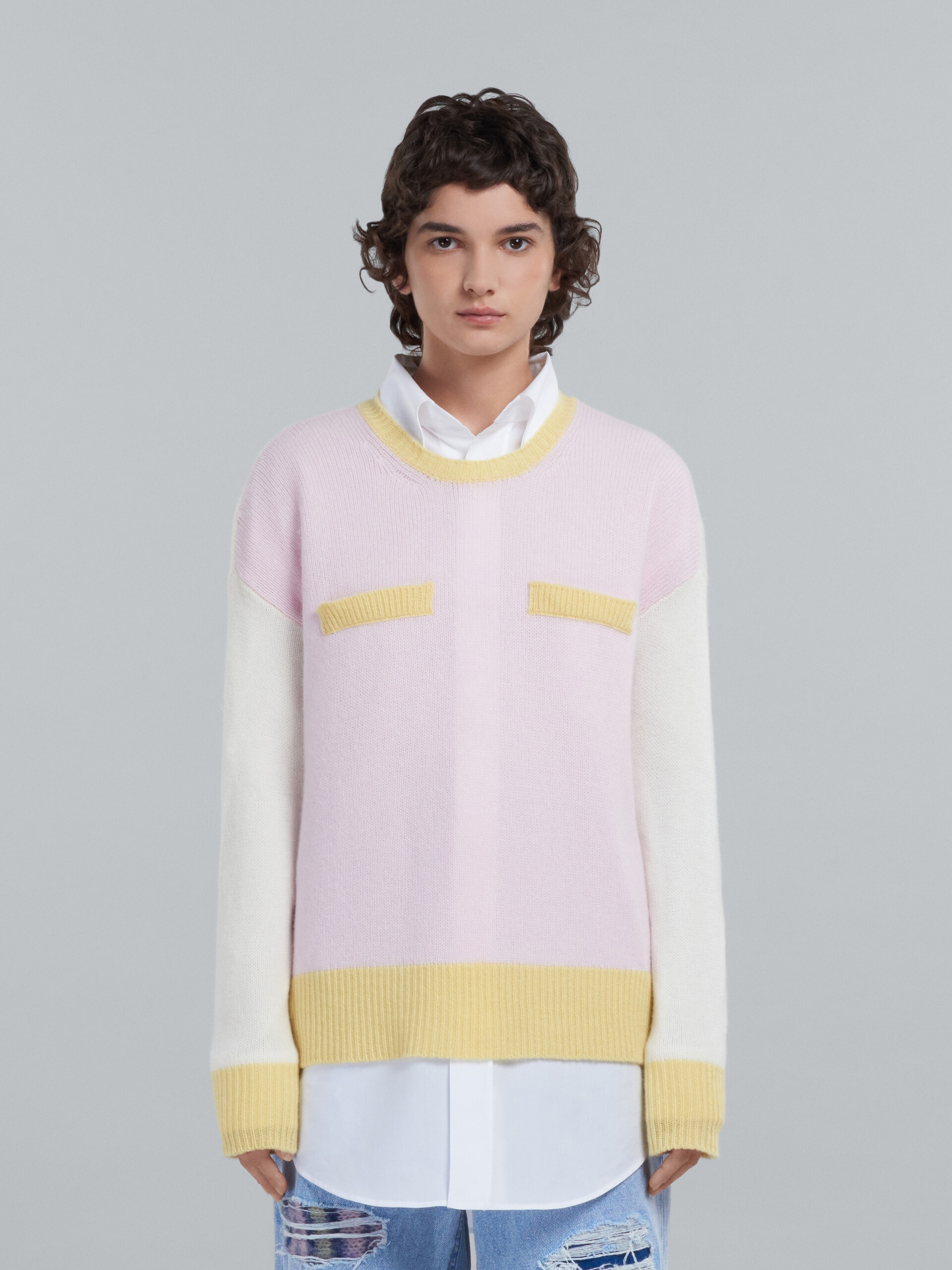 COLOUR BLOCK CASHMERE SWEATER - 2