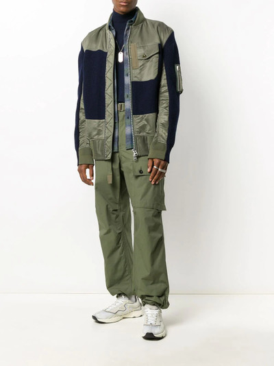 sacai wide-leg cargo trousers outlook