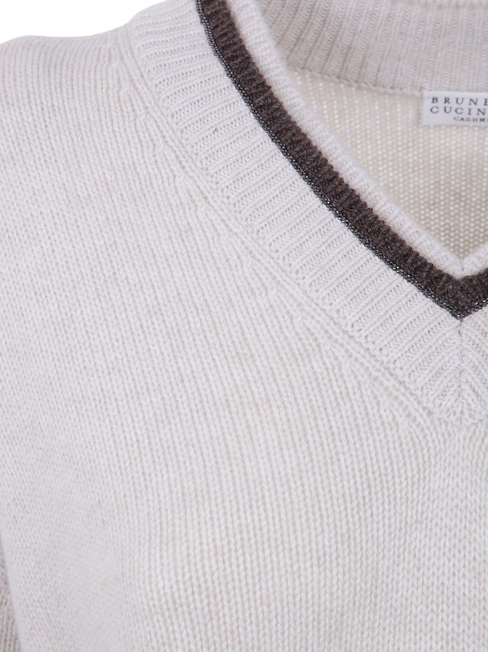 Cashmere V-Necked Sweater - 3