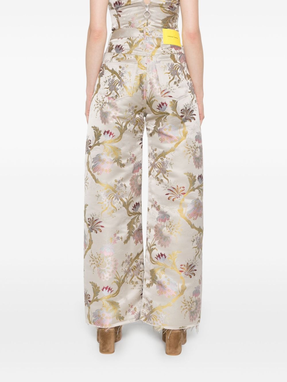 brocade-jacquard trousers - 4