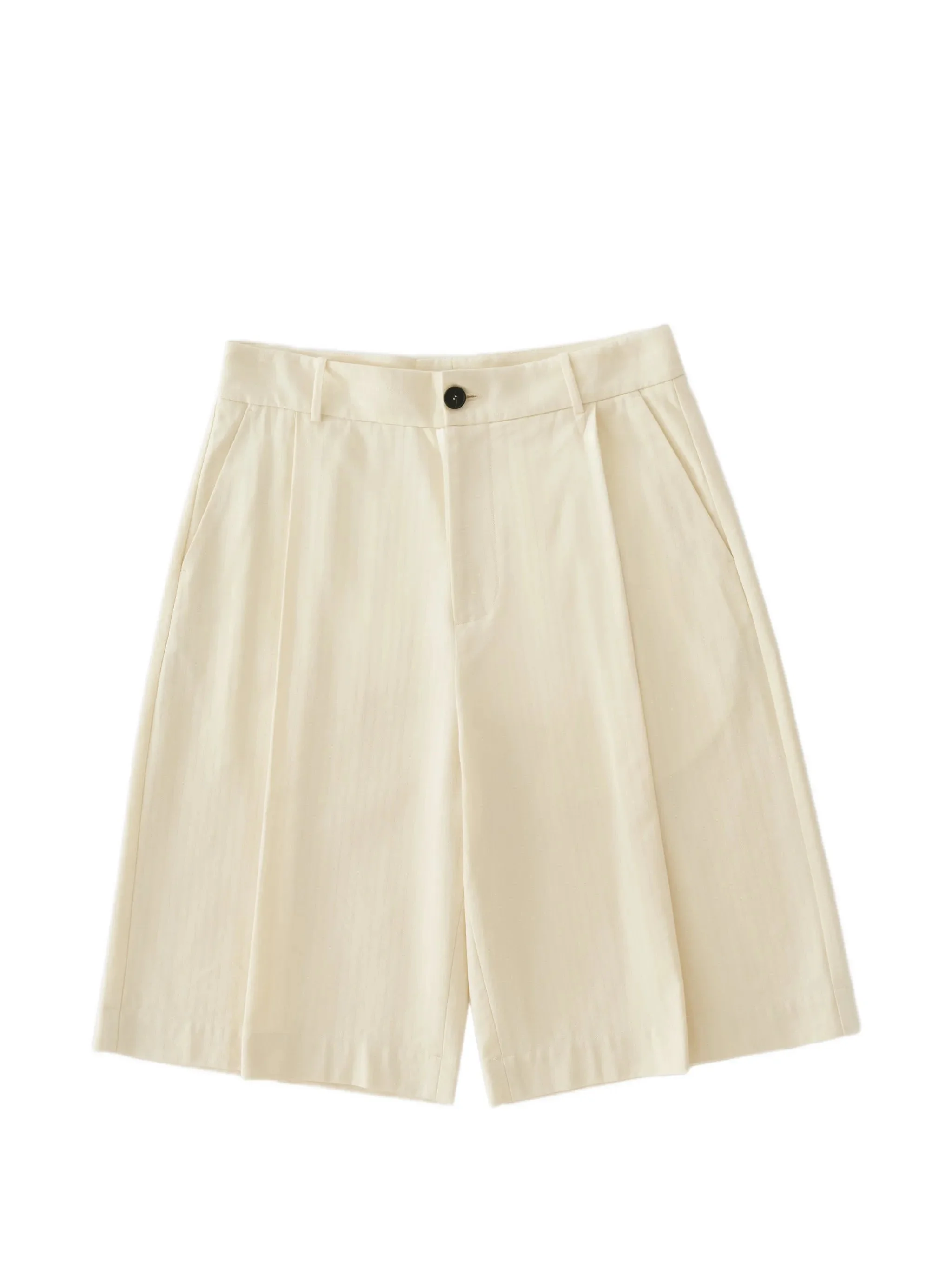 Studio Nicholson Fowld Pleat Herringbone Shorts - 1