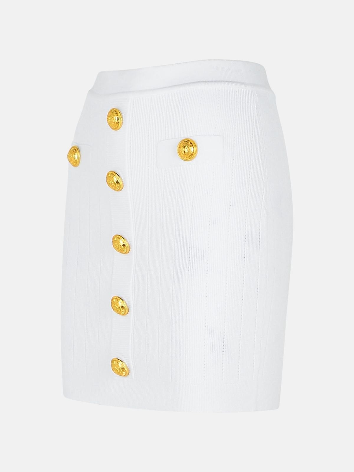 MINI SKIRT IN WHITE VISCOSE BLEND - 2