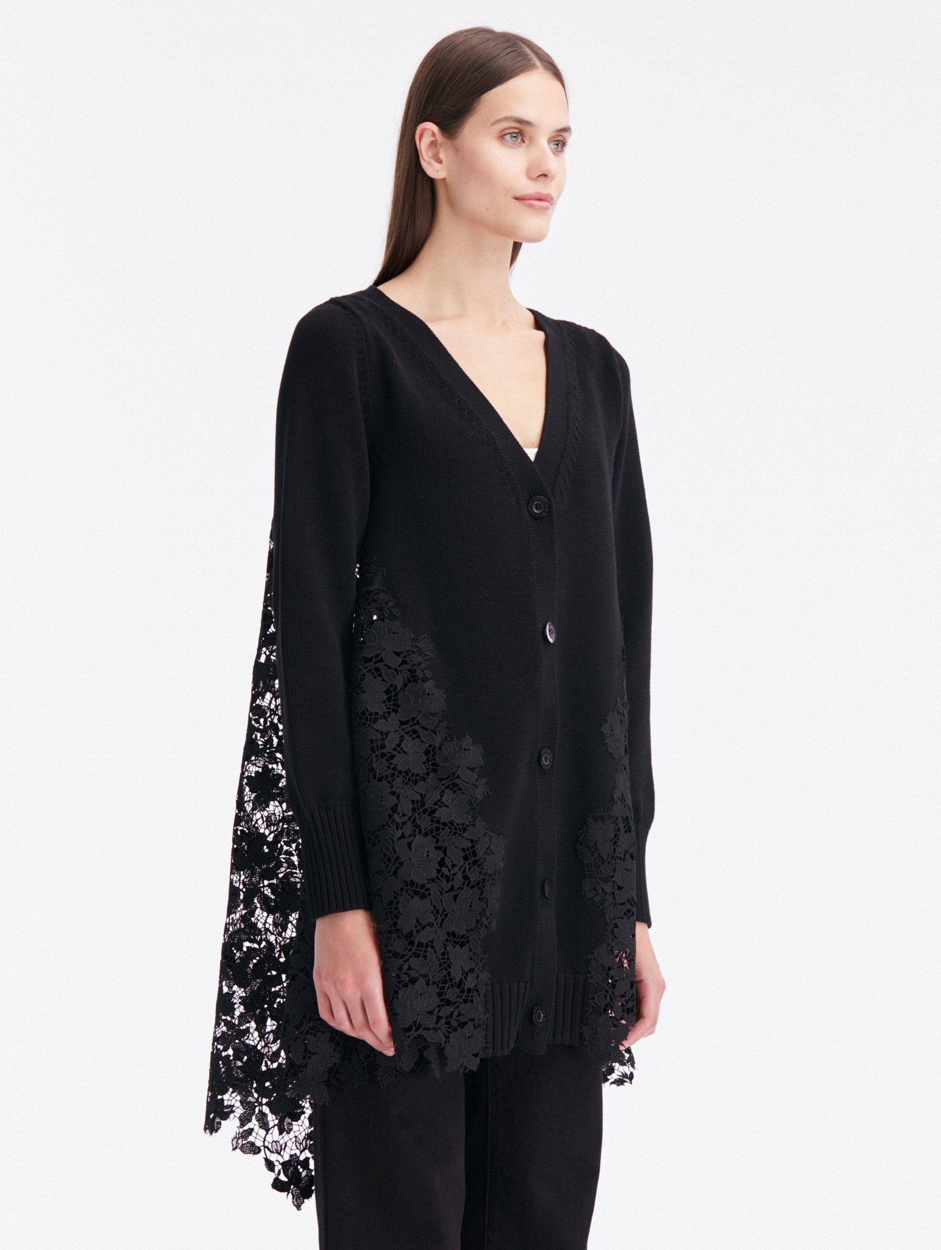 GARDENIA GUIPURE LACE LONG CARDIGAN - 4