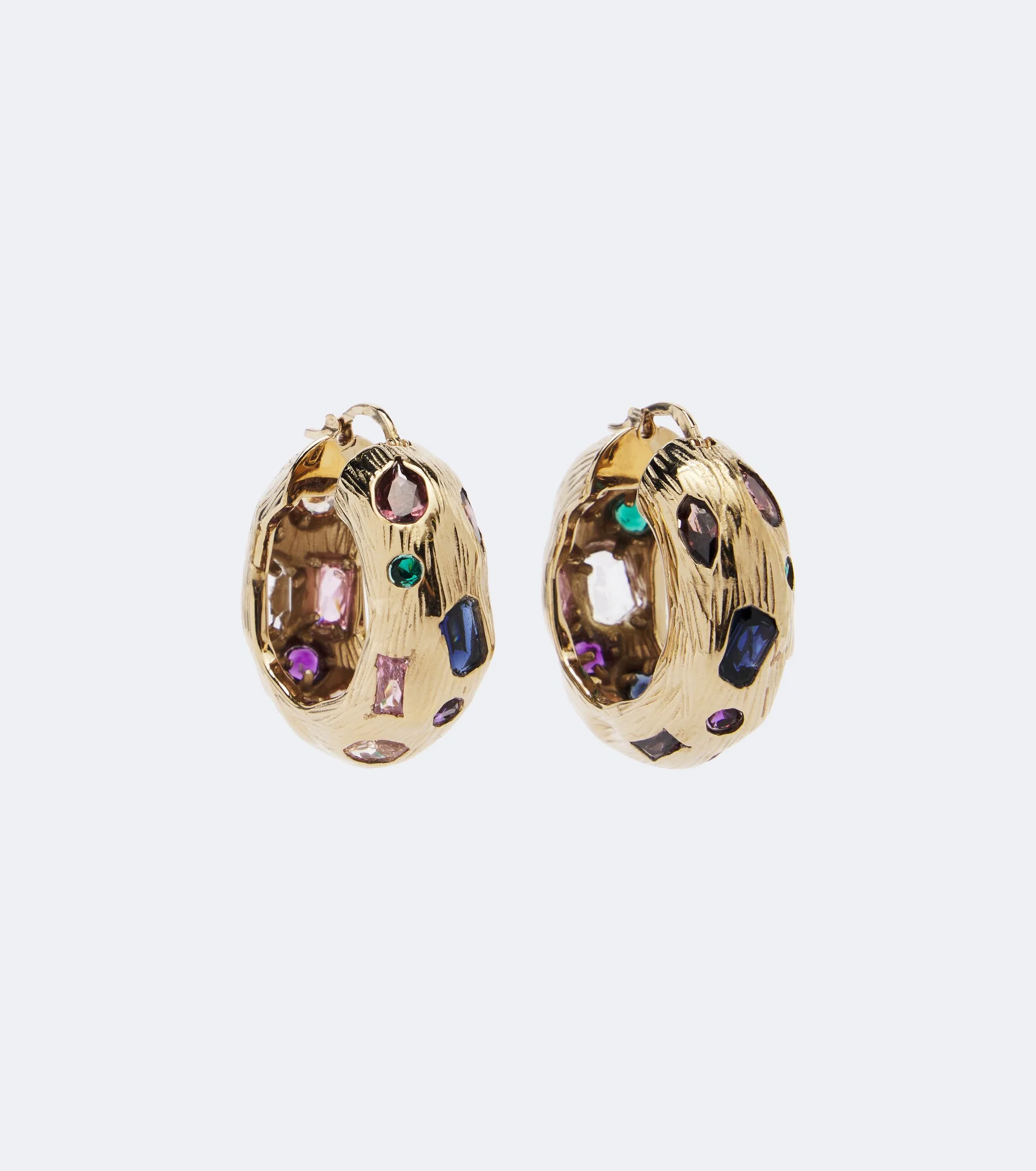 Crystal-embellished hoop earrings - 1