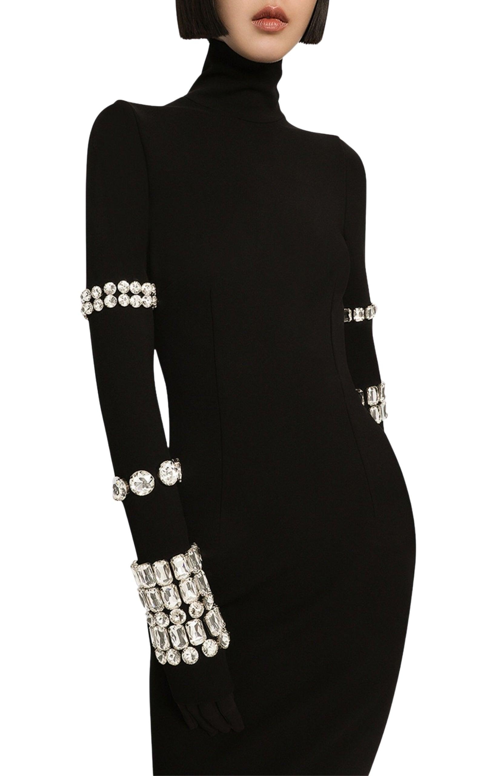 x Kim Kardashian Embellished Stretch-knit Midi Dress - 5