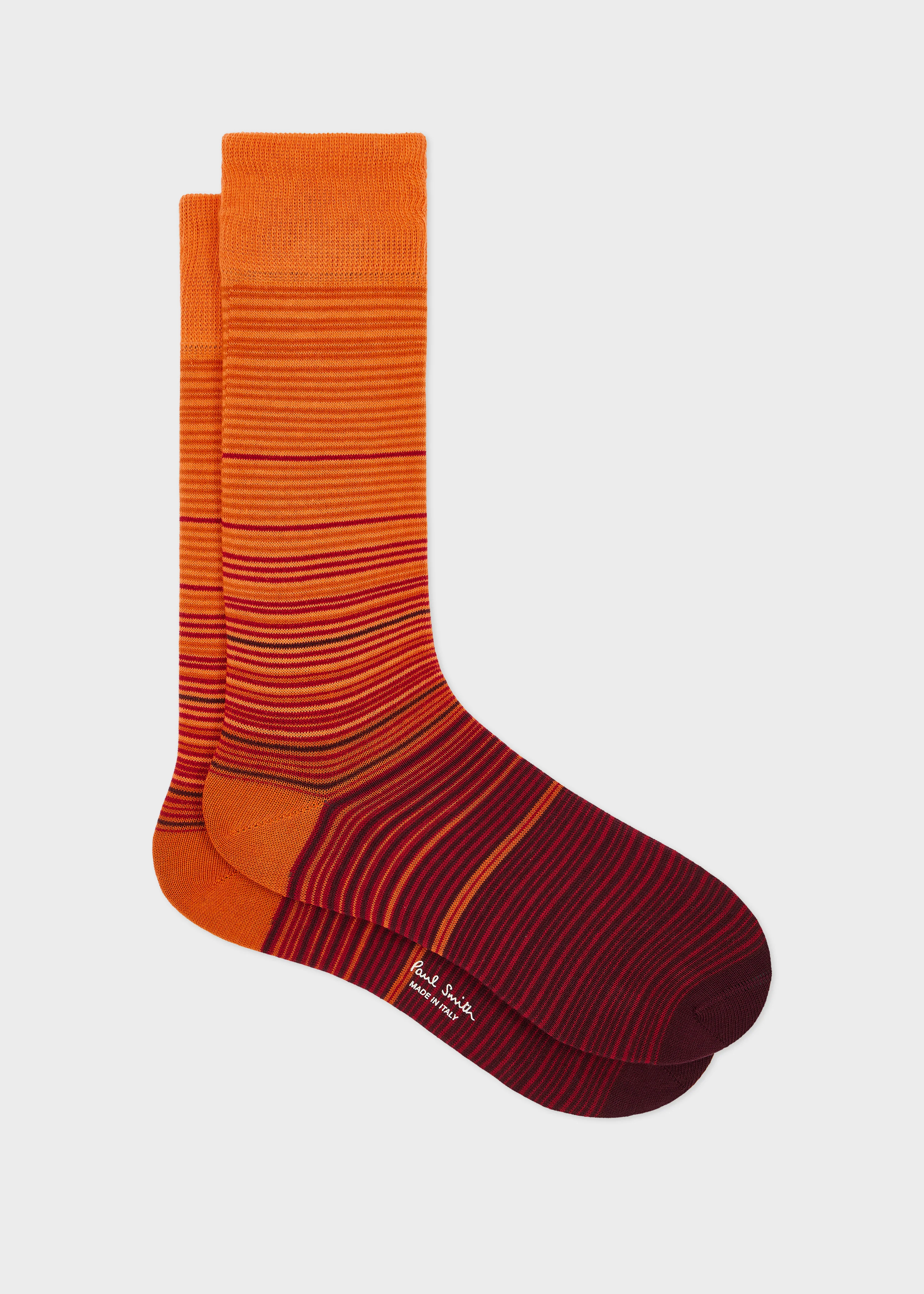 Orange Gradient Stripe Socks - 1