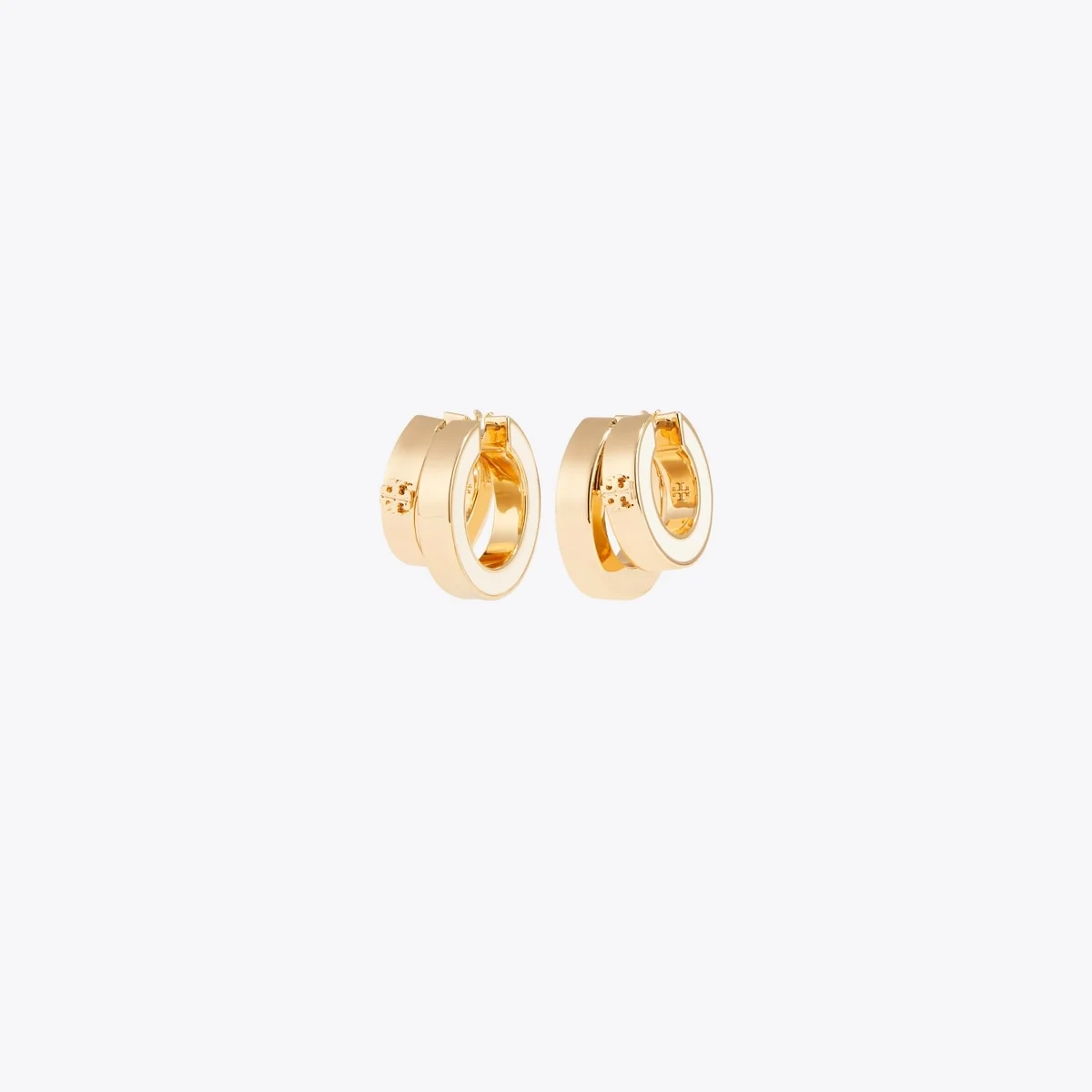 Icon Enamel Double Hoop Earrings - 1