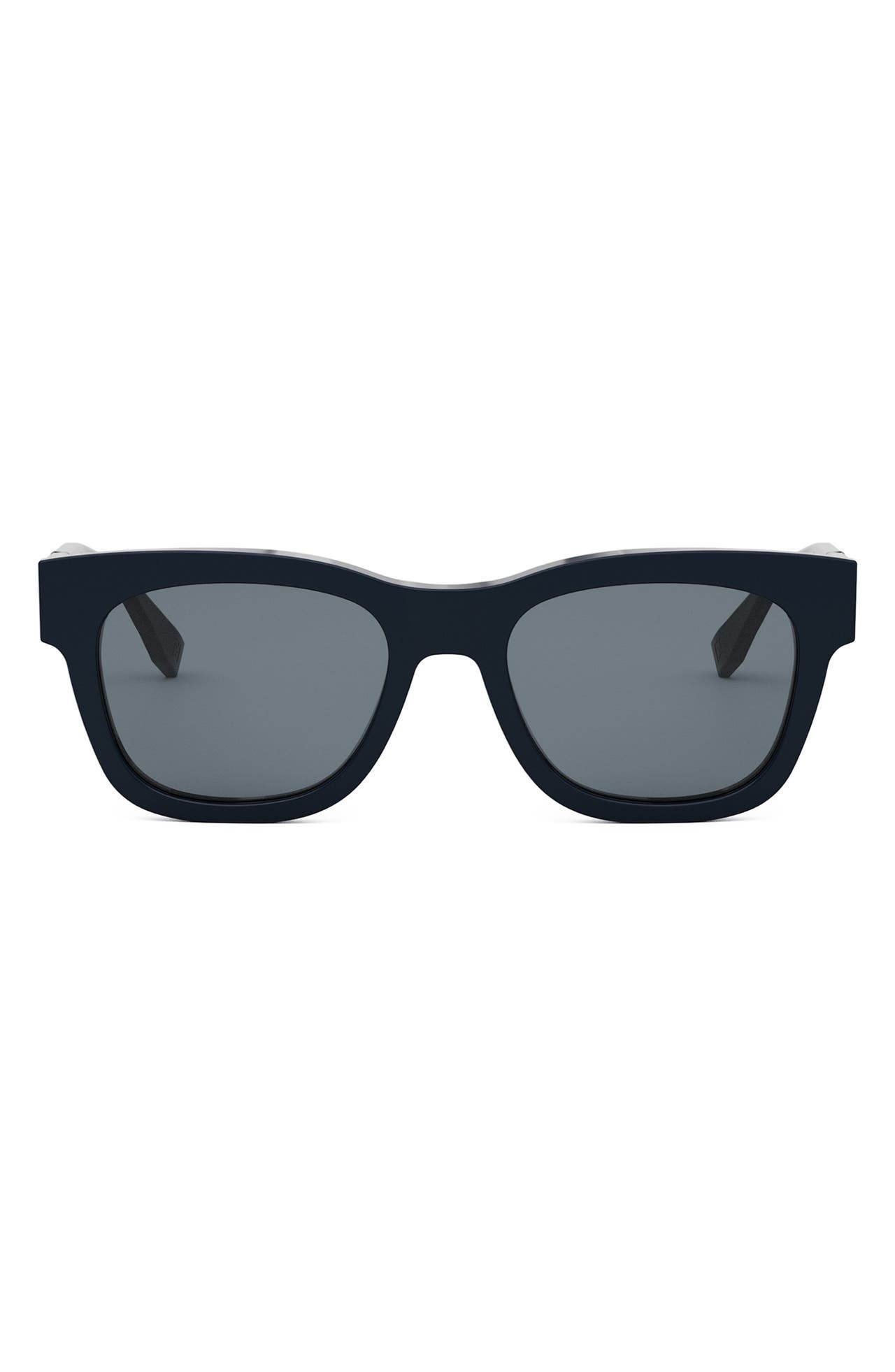 'Fendi Diagonal 51mm Square Sunglasses in Shiny Blue /Smoke at Nordstrom - 1