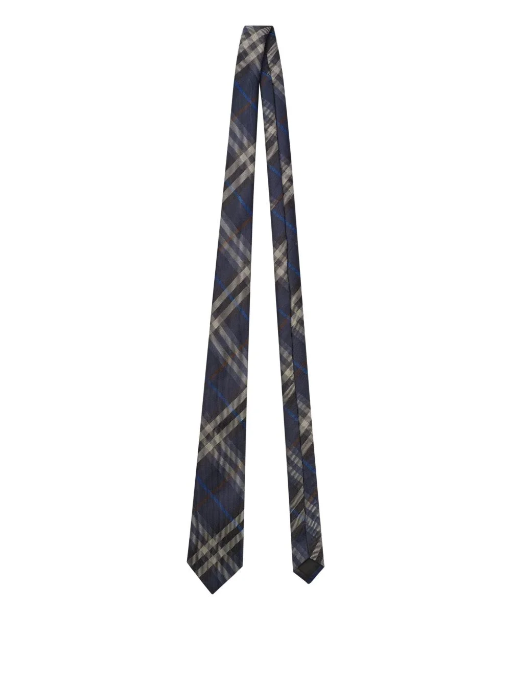 check-pattern silk tie - 1