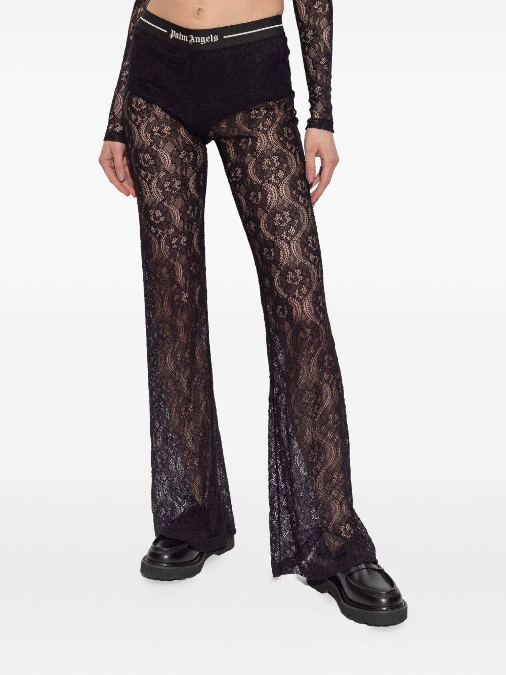 lace-floral trousers - 3