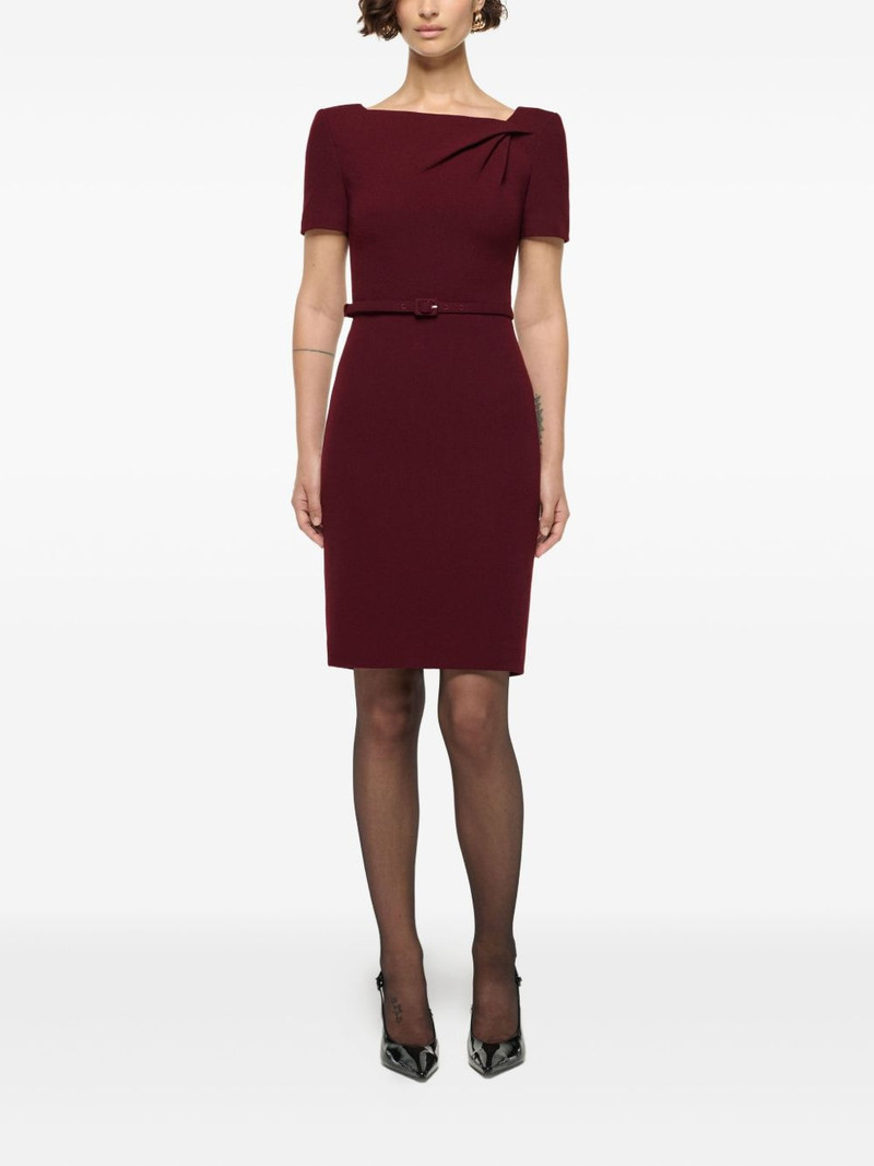 ROLAND MOURET asymmetrical twist belted wool mini dress outlook