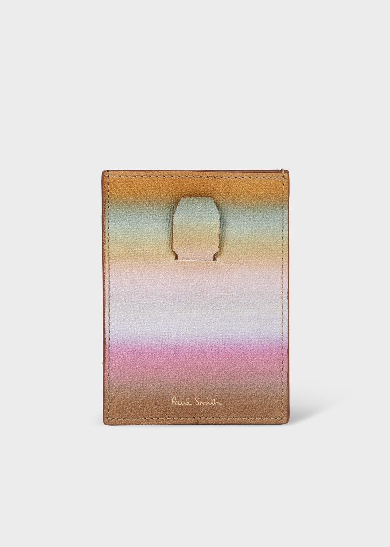 'Smith Stripe' Ombre Grained Leather Card Holder 1