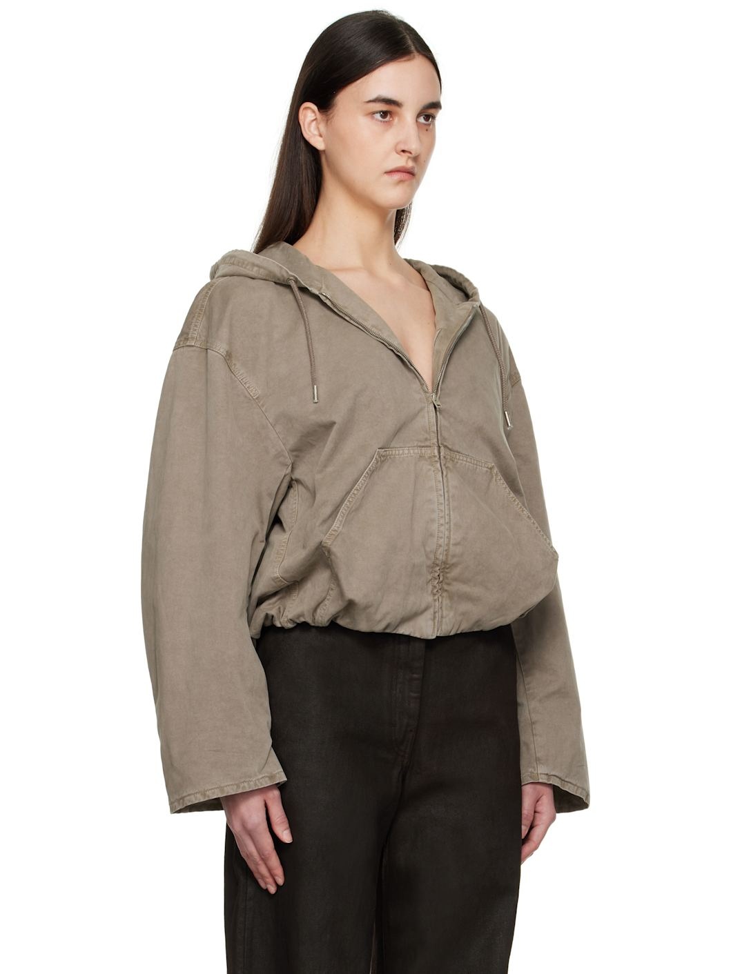 Gray Heavy Twill Bomber Jacket - 2
