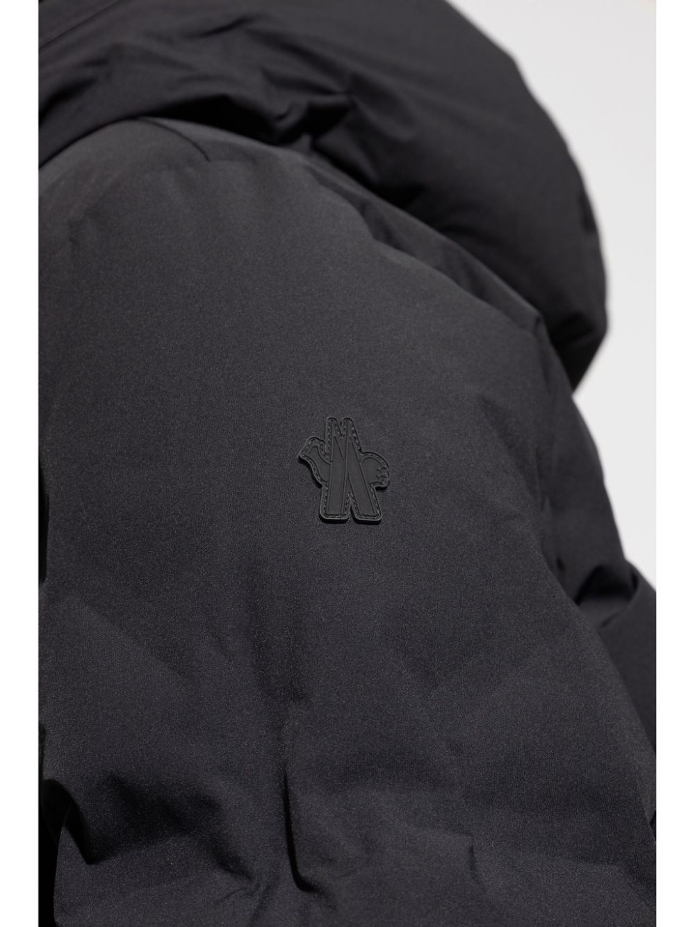 logo-patch hooded padded jacket - 5