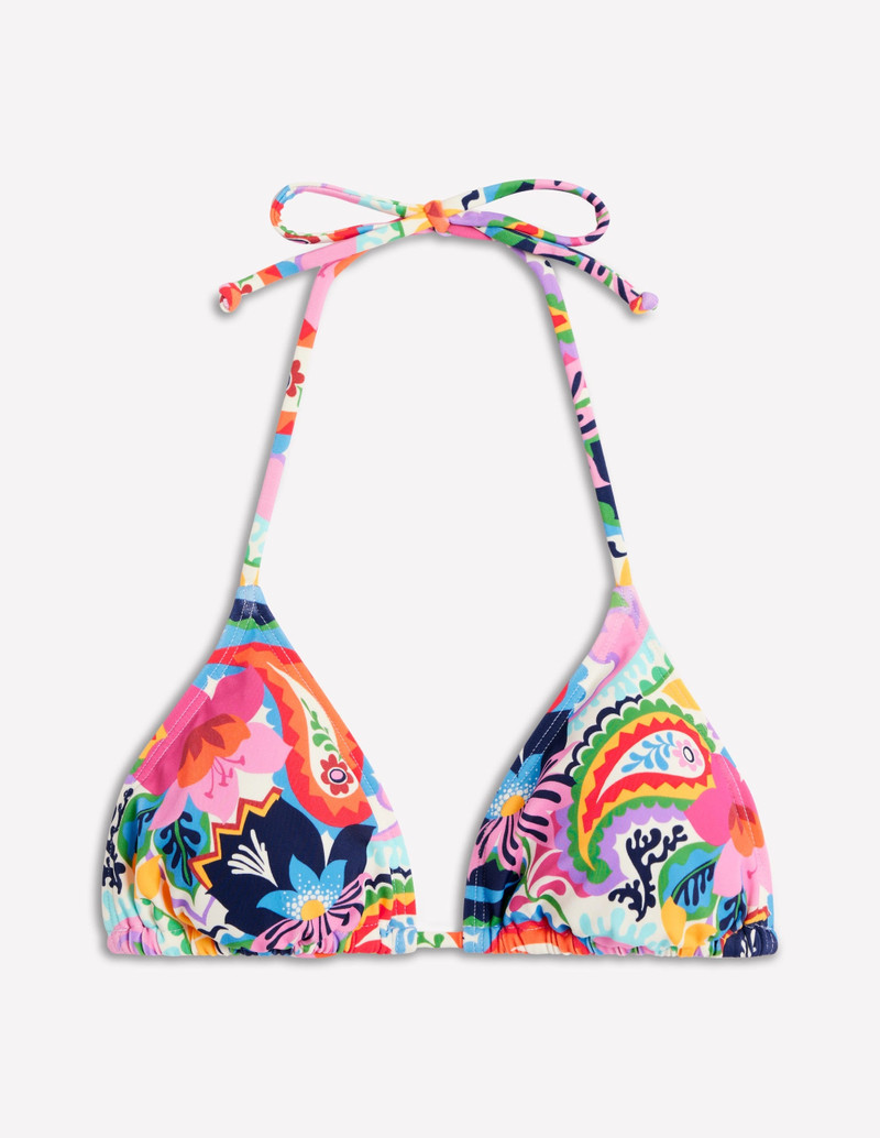 Symi String Bikini Top-Ivory, Botanical Paisley 6