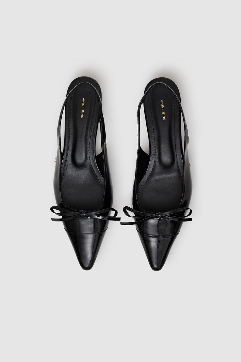Zoey Slingback Heels - Black Patent 2
