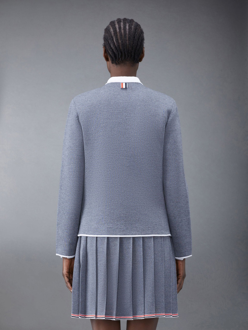 Thom Browne Double Face Merino Wool Tipping Collarless Jacket outlook