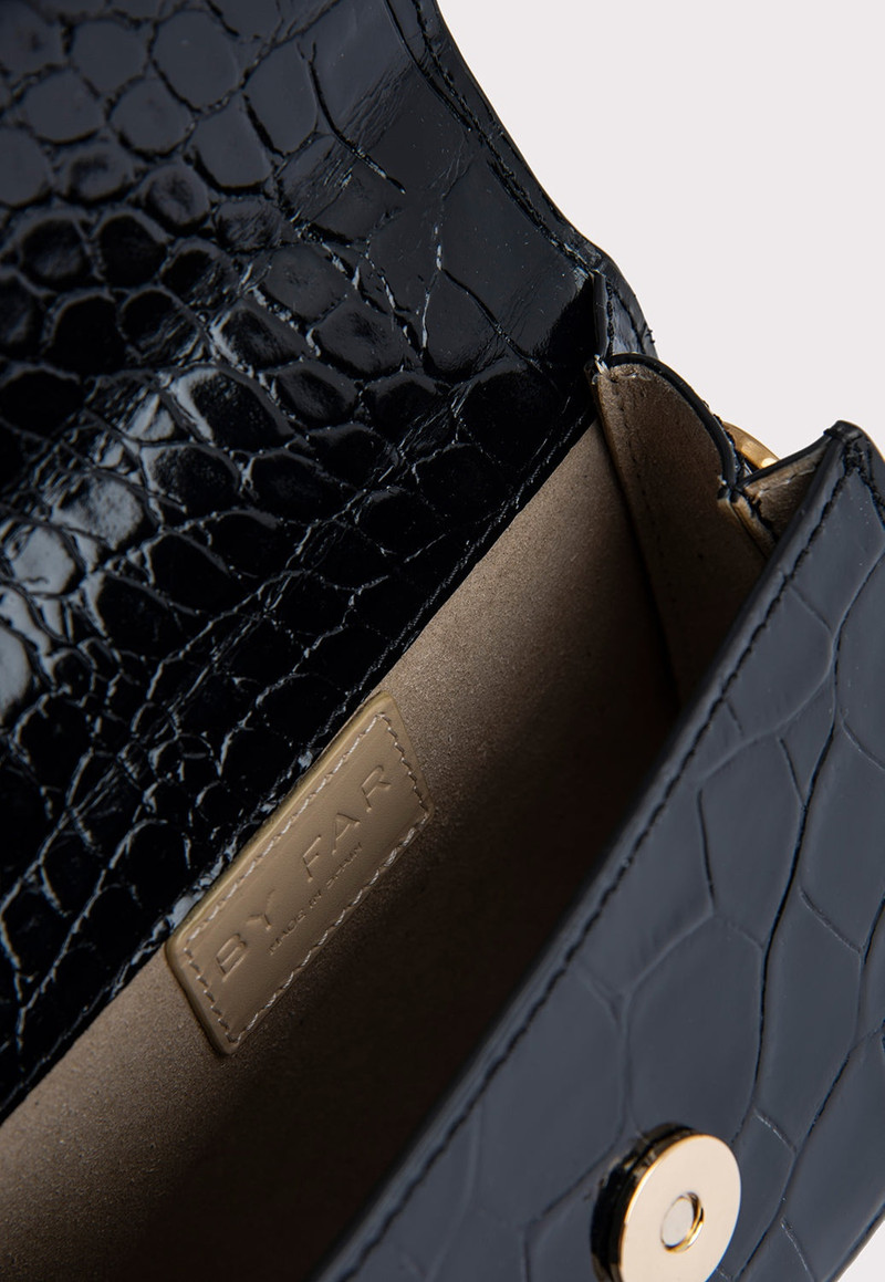 Mini Black Croco Embossed Leather 5